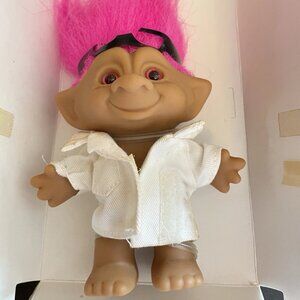 Vintage Ace Novelty Pink Treasure Troll Doll With Wishstone & Pink Eyes NIB
